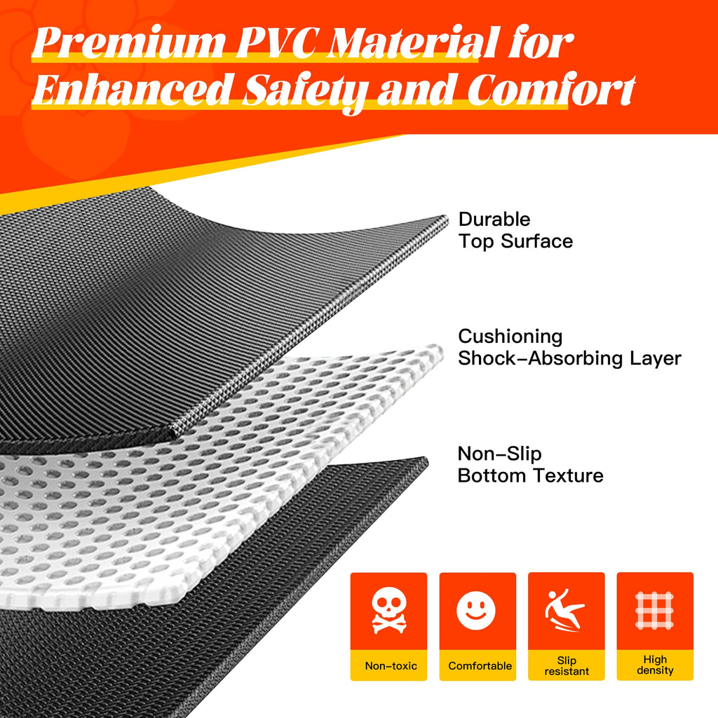 VTORY Extra Thick Large Exercise Mat, 6'x4'/7'x5'/8'x6'/10'x6'x8mm(1/3 inch) , Non-Slip, PVC, Ultra Durable, Heavy-Duty Mat, Shoes-Friendly, High-Density, Large Wide Yoga Mat, Workout Mat for Home Gym, Cardio, Strength, HIIT, MMA