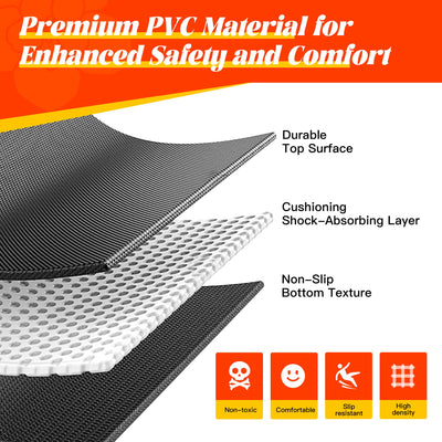 VTORY Extra Thick Large Exercise Mat, 6'x4'/7'x5'/8'x6'/10'x6'x8mm(1/3 inch) , Non-Slip, PVC, Ultra Durable, Heavy-Duty Mat, Shoes-Friendly, High-Density, Large Wide Yoga Mat, Workout Mat for Home Gym, Cardio, Strength, HIIT, MMA