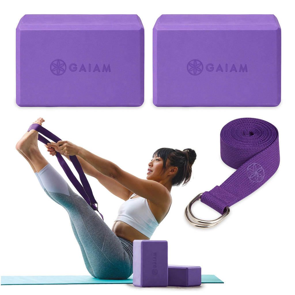 Gaiam Yoga Block - Supportive Latex-Free Eva Foam - Soft Non-Slip Surface with Beveled Edges for Yoga, Pilates, Meditation - Yoga Accessories for Stability, Balance, Deepen Stretches