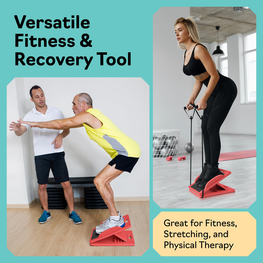 Slant Board with 6 Incline Angles - Transforms Into a Balance Board - Premium Calf Stretcher and Wobble Board for Effective Calf Stretching and Squats