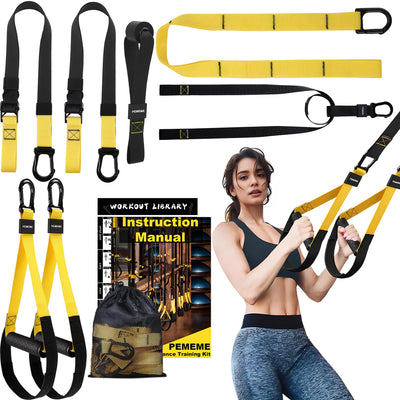 Home Resistance Training Kit | Full-Body Workout with Suspension Trainer Straps, Door Anchor, Handles, and Carrying Bag | Complete Home Gym Equipment