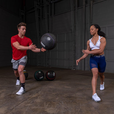 Body-Solid Heavy Rubber Medicine Ball - Non Bouncing Wall Balls for Strength Training, Weight Loss Workout, Core Exercise and Home Gym Fitness, Black