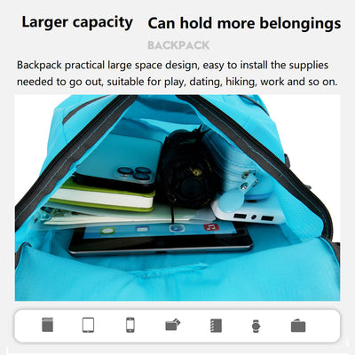 16L Lightweight Foldable Hiking-Backpack Small Packable-Daypack For Travel,Ultralight Water-Resistant Gym Bag Men Women Easy Carry-on (Royal Blue)