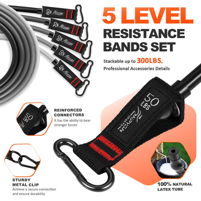 HPYGN Resistance Bands, Exercise Bands with Handles, Fitness Bands, Workout Bands with Door Anchor and Ankle Straps, for Heavy Resistance Training, Physical Therapy, Shape Body, Yoga, Home Workout Set