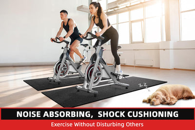 Treadmill Mat, 7'x3'/6'x3'/6'x2.5'/5.6'x2'/4'x2', 6mm Thick Exercise Equipment Gym Mat for Hardwood FloorCarpet, Compatible with Peloton Bike, Indoor Spin Bike, Elliptical