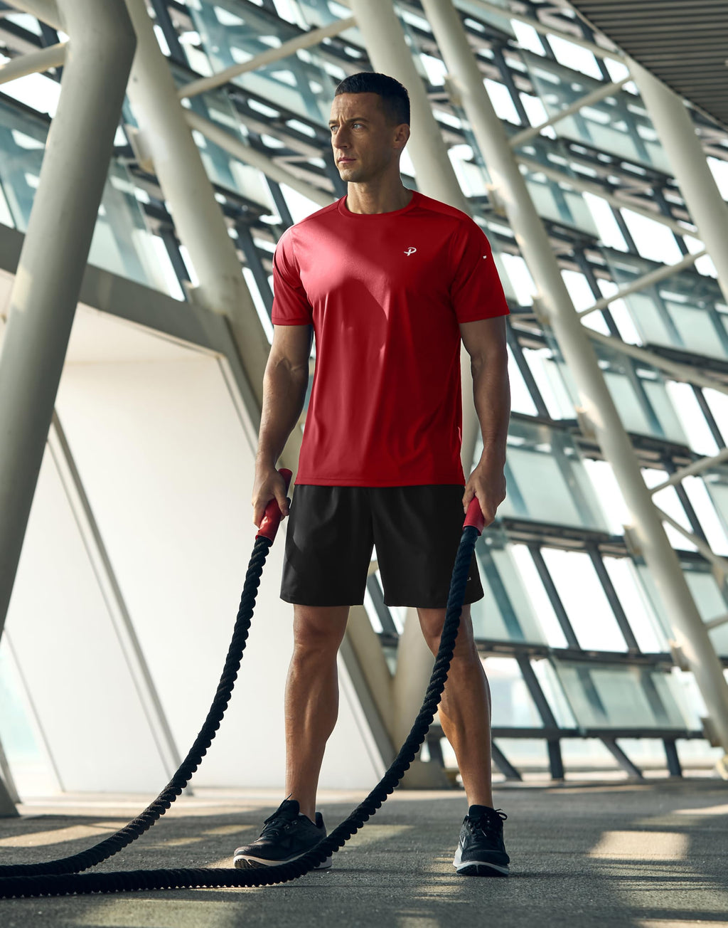 Pudolla Men's Workout Running T-Shirts Lightweight Quick Dry Athletic Gym Shirts for Men Short Sleeve Sport Tee Tops