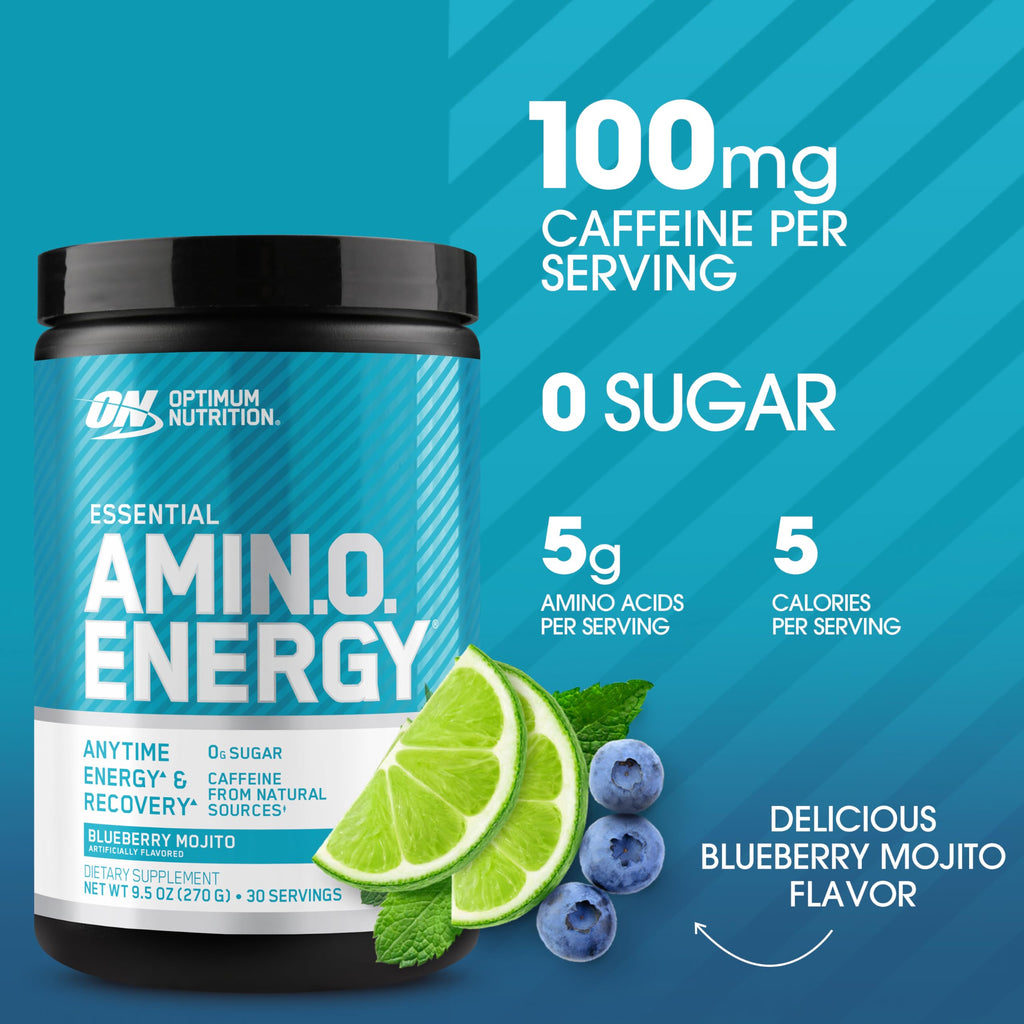 Optimum Nutrition Amino Energy - Pre Workout with Green Tea, BCAA, Amino Acids, Keto Friendly, Green Coffee Extract, Energy Powder - Watermelon, 30 Servings (Packaging May Vary)