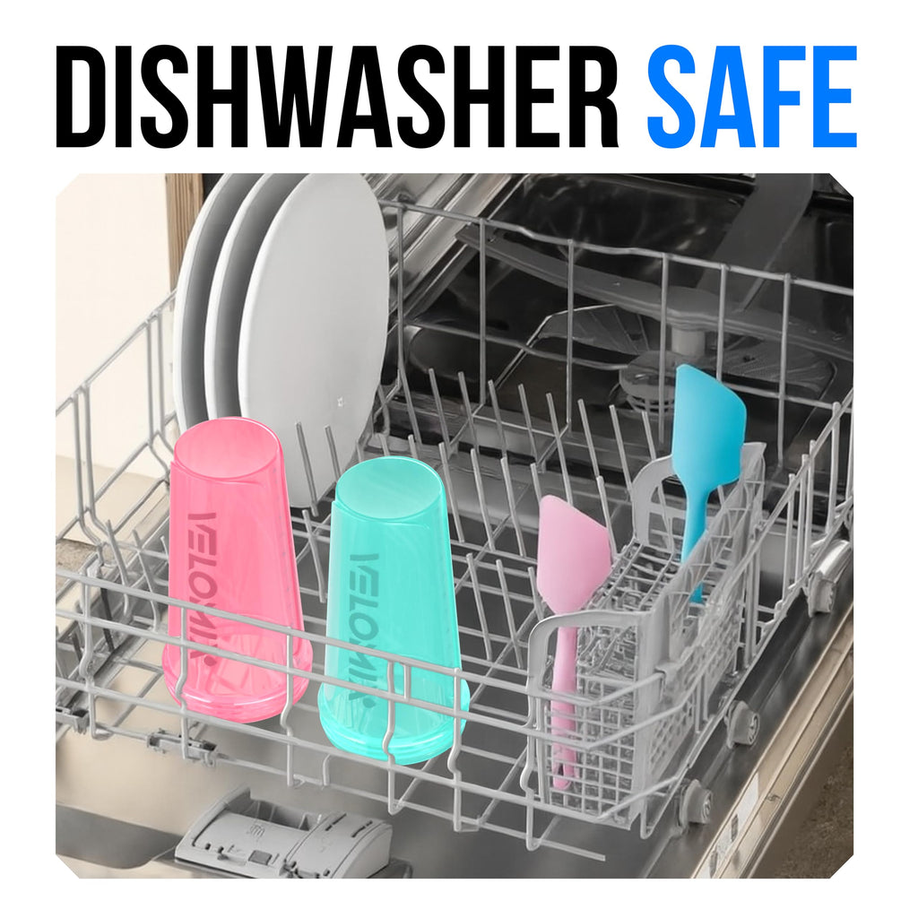 VELOMIX -2 Pack- 28 oz Protein Shaker Bottles for Protein Mixes - 2x Wire Whisk | Leak Proof Shaker Cups for Protein Shakes | Protein Shaker Bottle Pack (Black/Transparent)