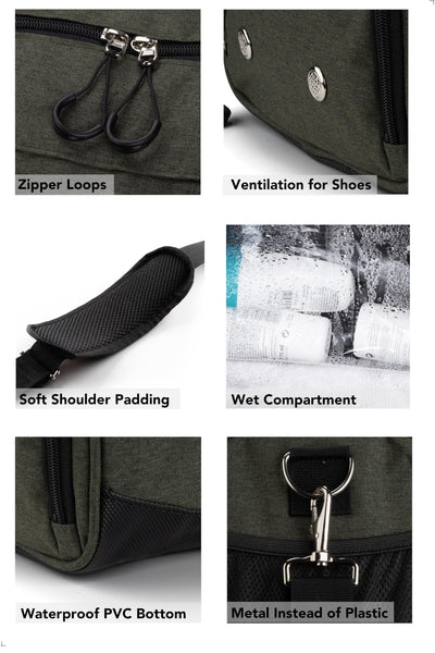 Fitgriff® Gym Bag for Men & Women with Shoe & Wet Compartment - Duffle Bag for Travel, Sports, Fitness & Workout