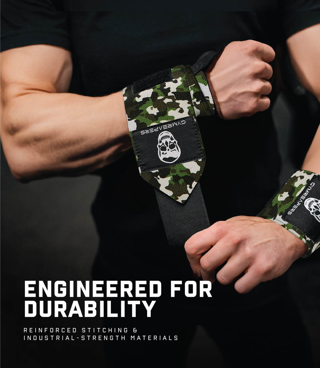 Gymreapers Weightlifting Wrist Wraps (IPF Approved) 18" Professional Quality Wrist Support with Heavy Duty Thumb Loop - Best Wrap for Powerlifting Competition, Strength Training, Bodybuilding