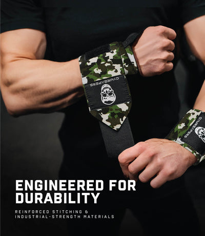 Gymreapers Weightlifting Wrist Wraps (IPF Approved) 18" Professional Quality Wrist Support with Heavy Duty Thumb Loop - Best Wrap for Powerlifting Competition, Strength Training, Bodybuilding