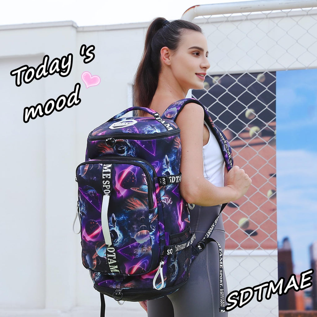 Gym Duffle Bag Backpack with Shoe Compartment,4 ways Travel Backpack for Women and Men,Multi-Functional Weekender bag with Waterproof Layer&Laptop Compartment for Fitness, Travel,Camping