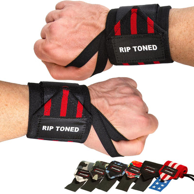 Rip Toned 18” Wrist Wraps - USPA Endorsed Wrist Straps for Weightlifting - Quality Wrist Support - Adjustable, Durable, Machine Washable - Gym Wraps for Powerlifting - for Men & Women