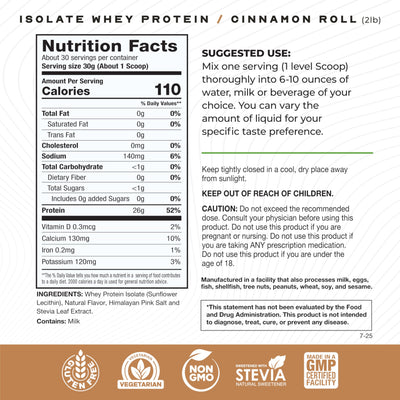 Muscle Feast Grass-Fed Whey Protein Isolate, All Natural Hormone Free Pasture Raised, Whey Isolate Protein Powder for Men and Women, Clean, Non-GMO & Gluten-Free, Isolate Protein - Unflavored, 5lb