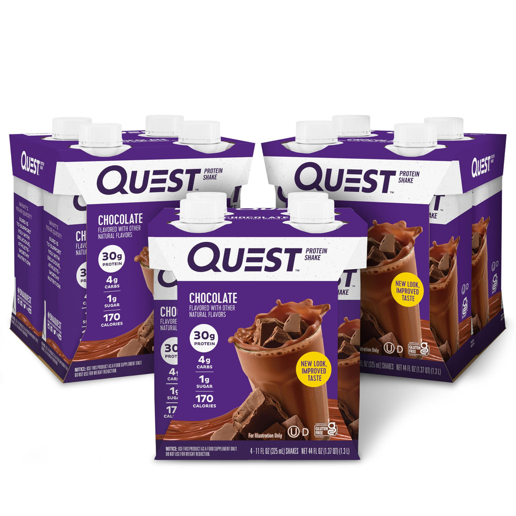 Quest Nutrition Ready to Drink Salted Caramel Protein Shake, 30g Protein, 3g Net Carbs, Gluten Free, Keto Friendly, 11 fl.oz 4 Count(Pack of 3)