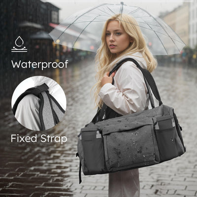 Gym Bag for Men with 2 Upgraded Bottle Holders Convertible Duffle Bag and Gym Backpack Waterproof Sports Bags with Shoes Compartment and Wet Pocket - Black