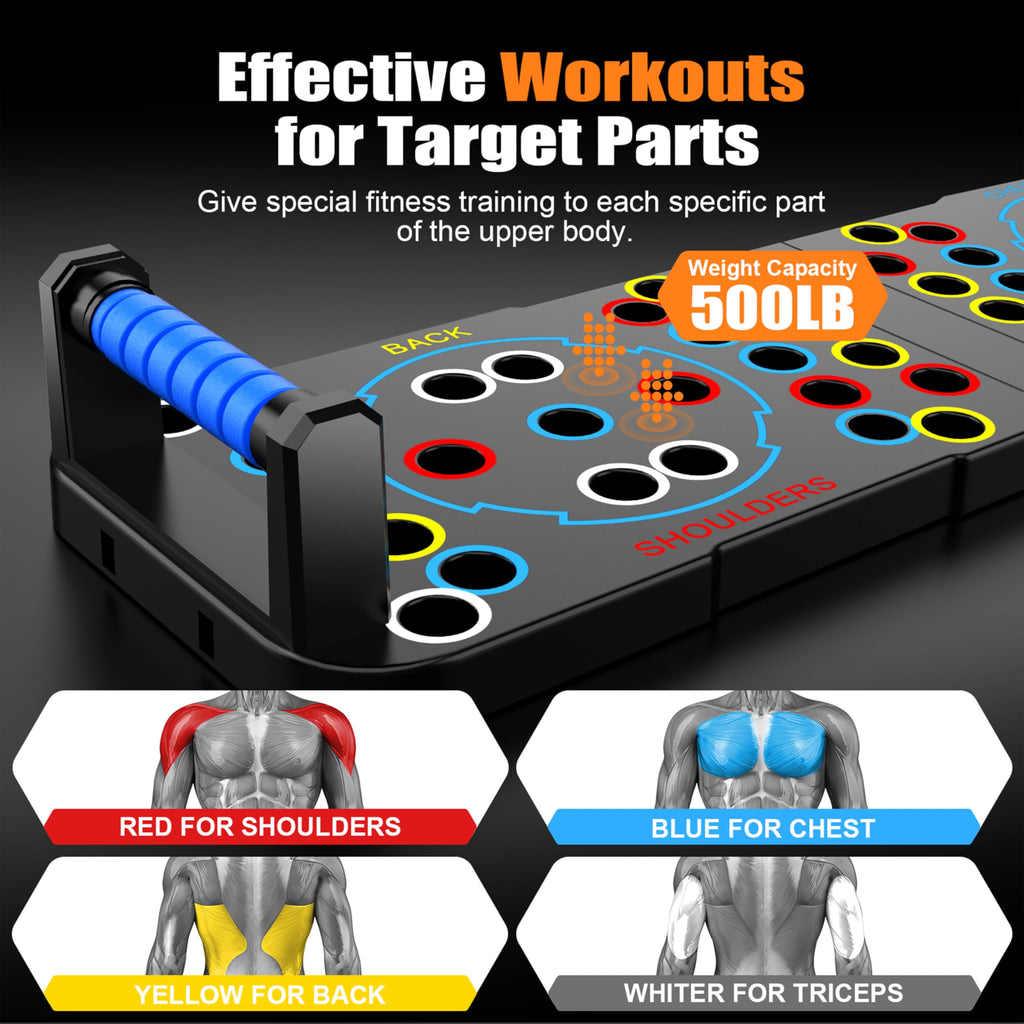 Solid Push Up Board 15 in 1 Home Workout Equipment Multi-Functional Pushup Stands System Fitness Floor Chest Muscle Exercise Professional Equipment Burn Fat Strength Training Arm Men & Women Weights