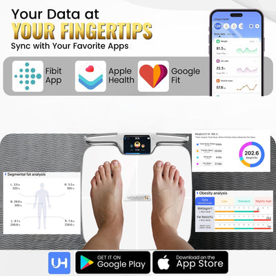 Homerz Smart Scale Pro Max – Bend-Free Smart Scale with BMI, Body Fat, Muscle Mass, Full Body Composition Scale with Digital Weight Tracking, Body Scan Scale with Handle, Body Fat Scanner