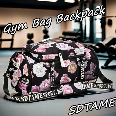 Gym Duffle Bag Backpack with Shoe Compartment,4 ways Travel Backpack for Women and Men,Multi-Functional Weekender bag with Waterproof Layer&Laptop Compartment for Fitness, Travel,Camping