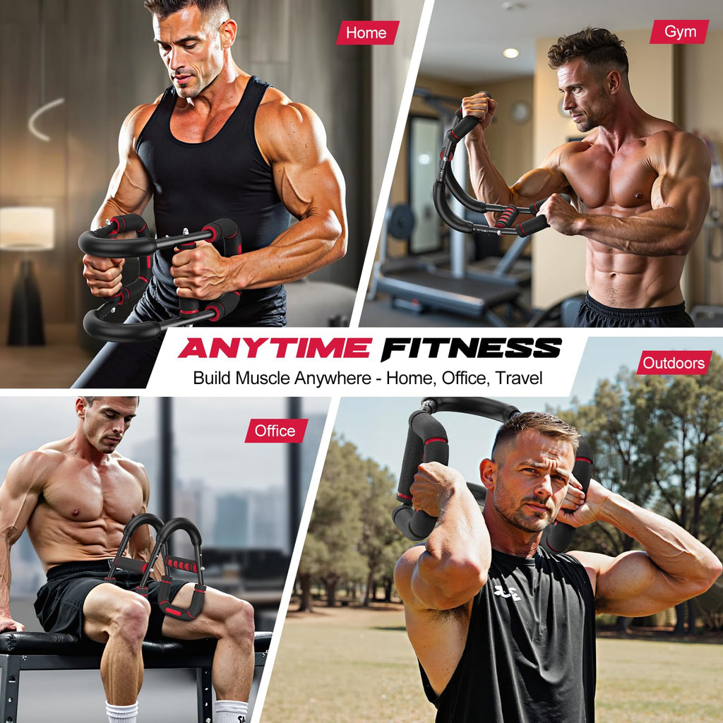 Twister Arm Trainer for Men, Chest Workout Equipment 5-Level Adjustable (40-130lb) with Ergonomic 27° Targets Biceps/Clip/Thigh, Portable Exerciser for Home Gym Travel Fitness