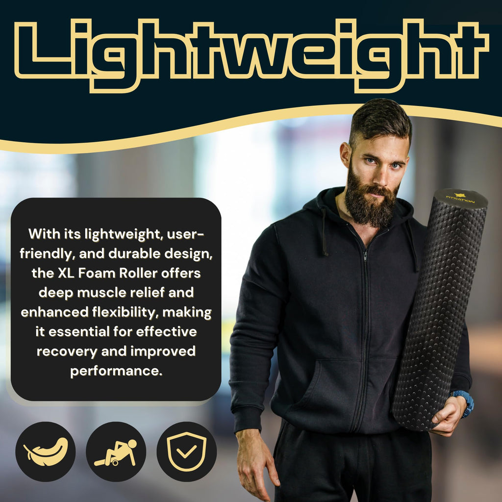 Fitizen Foam Roller – Muscle Massage Rehab Stiff Back Pain Physical Therapy Deep Tissue Firm Exercise Equipment Home Gym Stress Yoga Pilates for The Fit Citizen by FitNation