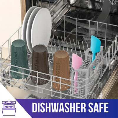 VELOMIX -4 PACK- 28 oz Protein Shaker Bottle for Protein Mixes - 4x Wire Whisk | Leak Proof Shaker Cups for Protein Shakes | Protein Shaker Bottle Pack | Protein Shake Cup (Brown)