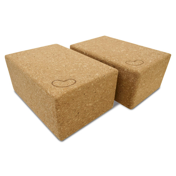 Bean Products Yoga Blocks, Standard & Large Sizes - Studio Grade, Non-Slip, Made from Eco Friendly Materials - 100% Natural Cork or Foam - Improves Stability & Alignment - Single Block or 2 Pack Sets