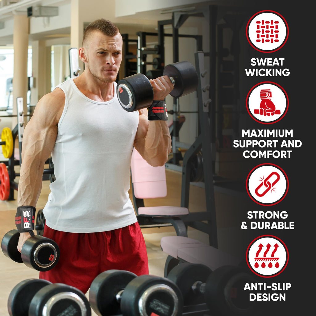 Wrist Wraps for Weightlifting,18” Premium Quality Wrist Straps for Weightlifting,Weight Lifting Wrist Wraps with Thumb Loop for Curls Dips,Powerlifting Weight Training Men Women