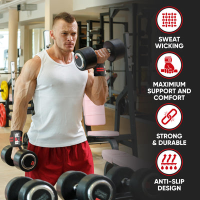 Wrist Wraps for Weightlifting,18” Premium Quality Wrist Straps for Weightlifting,Weight Lifting Wrist Wraps with Thumb Loop for Curls Dips,Powerlifting Weight Training Men Women