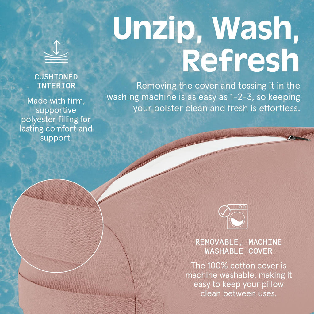 Retrospec Retrospec Sequoia Yoga Bolster Pillow - Meditation Cushion for Yoga Practices - Includes Machine Washable 100% Cotton Cover & Durable Carry Handle