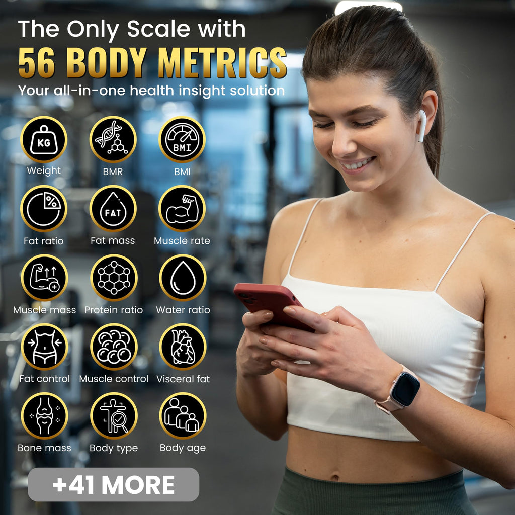 Homerz Smart Scale Pro Max – Bend-Free Smart Scale with BMI, Body Fat, Muscle Mass, Full Body Composition Scale with Digital Weight Tracking, Body Scan Scale with Handle, Body Fat Scanner