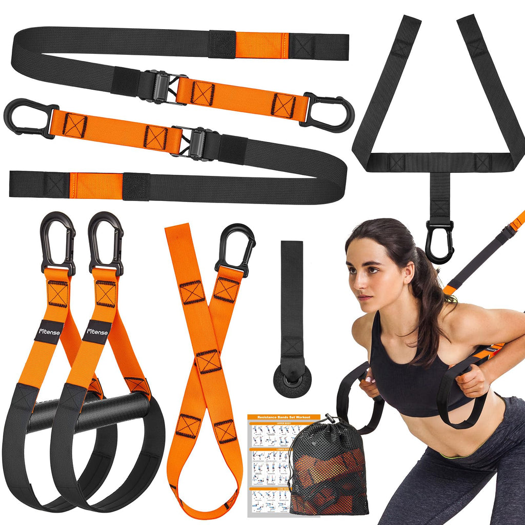 Home Resistance Training Kit, Suspension Trainer Straps with Adjustable Extension, Door Anchor, and Carry Bag – Strength Training Equipment for Full Body Bodyweight Workouts at Home or Outdoors