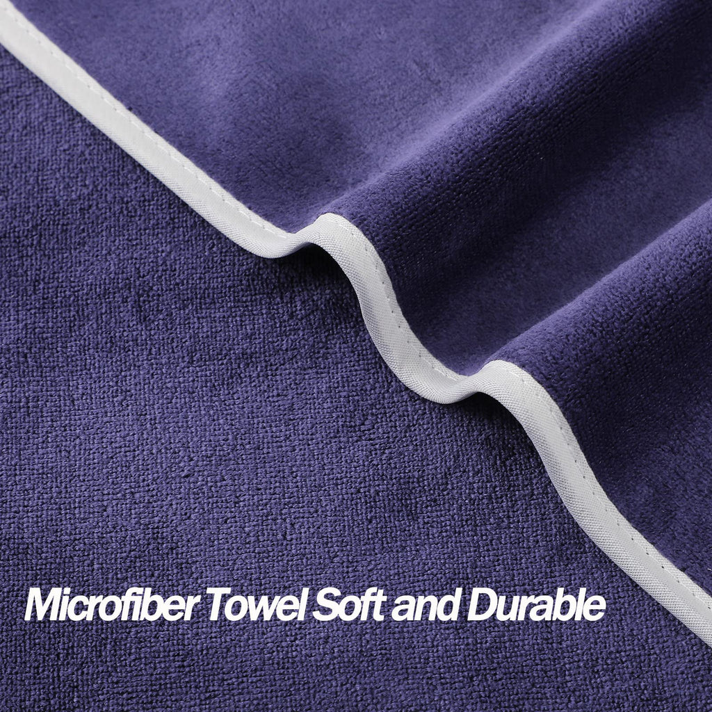 Microfiber Gym Towels Bigger Size Super Soft for Exercise Fitness, Sports, Workout, 380-GSM 15-Inch x 31-Inch Quick-Drying Towels (3 Pack, Grey+Blue+Purple)