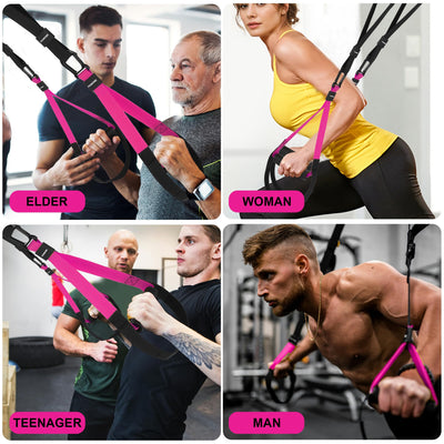 Home Resistance Training Kit | Full-Body Workout with Suspension Trainer Straps, Door Anchor, Handles, and Carrying Bag | Complete Home Gym Equipment