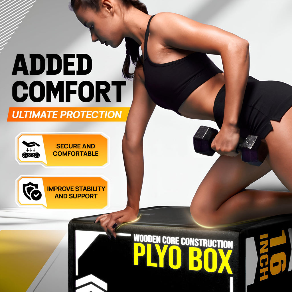 Yes4All 3-in-1 Soft-Padded Plyo Box With Wooden Core, Non-Slip Multi-Use Cushioned Plyometric Jump Box with Vinyl Cover for Jumping, Conditioning, Strength Training