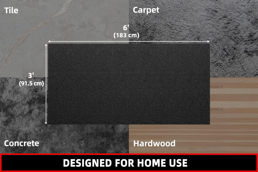 Treadmill Mat, 7'x3'/6'x3'/6'x2.5'/5.6'x2'/4'x2', 6mm Thick Exercise Equipment Gym Mat for Hardwood FloorCarpet, Compatible with Peloton Bike, Indoor Spin Bike, Elliptical