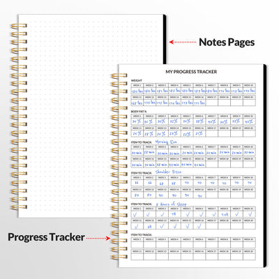 Fitness Journal Workout Planner for Women & Men, A5 (6.4" x 8.3") Workout Journal Log Book Planner Gift for Track Gym Essentials, Home Workouts, Track Progress, Achieve Wellness Goals, Pink