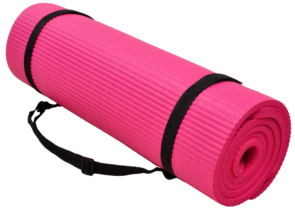 Fitvids All Purpose 1/2-Inch Extra Thick High Density Anti-Tear Exercise Yoga Mat and Knee Pad with Carrying Strap and Optional Yoga Blocks, Multiple