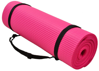 Fitvids All Purpose 1/2-Inch Extra Thick High Density Anti-Tear Exercise Yoga Mat and Knee Pad with Carrying Strap and Optional Yoga Blocks, Multiple