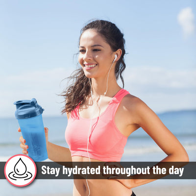 Mr. Pen- Shaker Bottles for Protein Mixes, 28 oz, 2 Pack, Light Blue & Red, Protein Shaker Bottle with Wire Whisk Ball, Blender Bottle