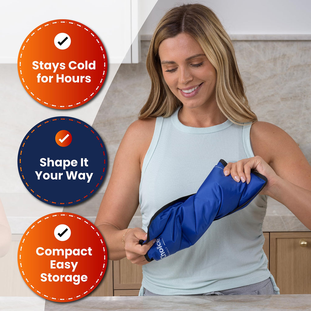 Rester's Choice Gel Cold & Hot Packs (2-Piece Set) Medium 5x10 in. Reusable Warm or Ice Packs for Injuries, Hip, Shoulder, Knee, Back Pain – Hot & Cold Compress for Swelling, Bruises, Surgery