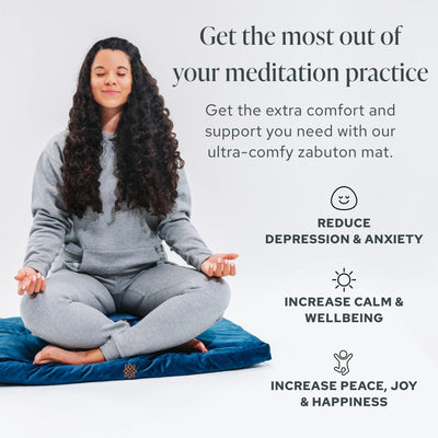Mindful & Modern Zabuton Meditation Mat - Cotton Filled Yoga and Meditation Pad - Zabuton Meditation Cushion for Kneeling and Sitting Support - Large Rectangular Sitting Floor Pillow for Bench or Zafu