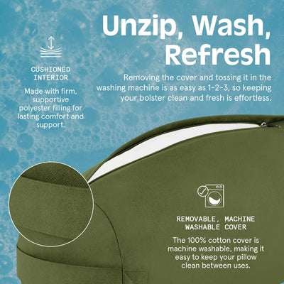 Retrospec Retrospec Sequoia Yoga Bolster Pillow - Meditation Cushion for Yoga Practices - Includes Machine Washable 100% Cotton Cover & Durable Carry Handle