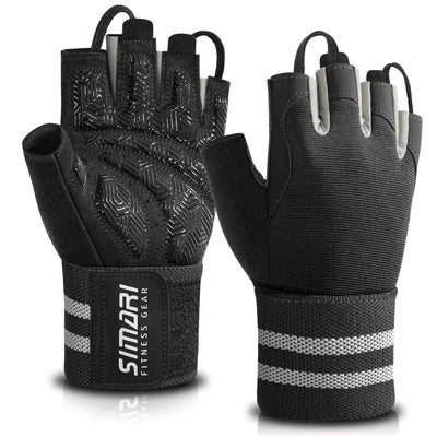 SIMARI Breathable Workout Gloves for Men & Women, Weight Lifting Gloves with Padded, Grip, Full Palm Protection, Gift for Gym Exercise, Cycling, Weightlifting Training, Fitness, Black, Pink, Size