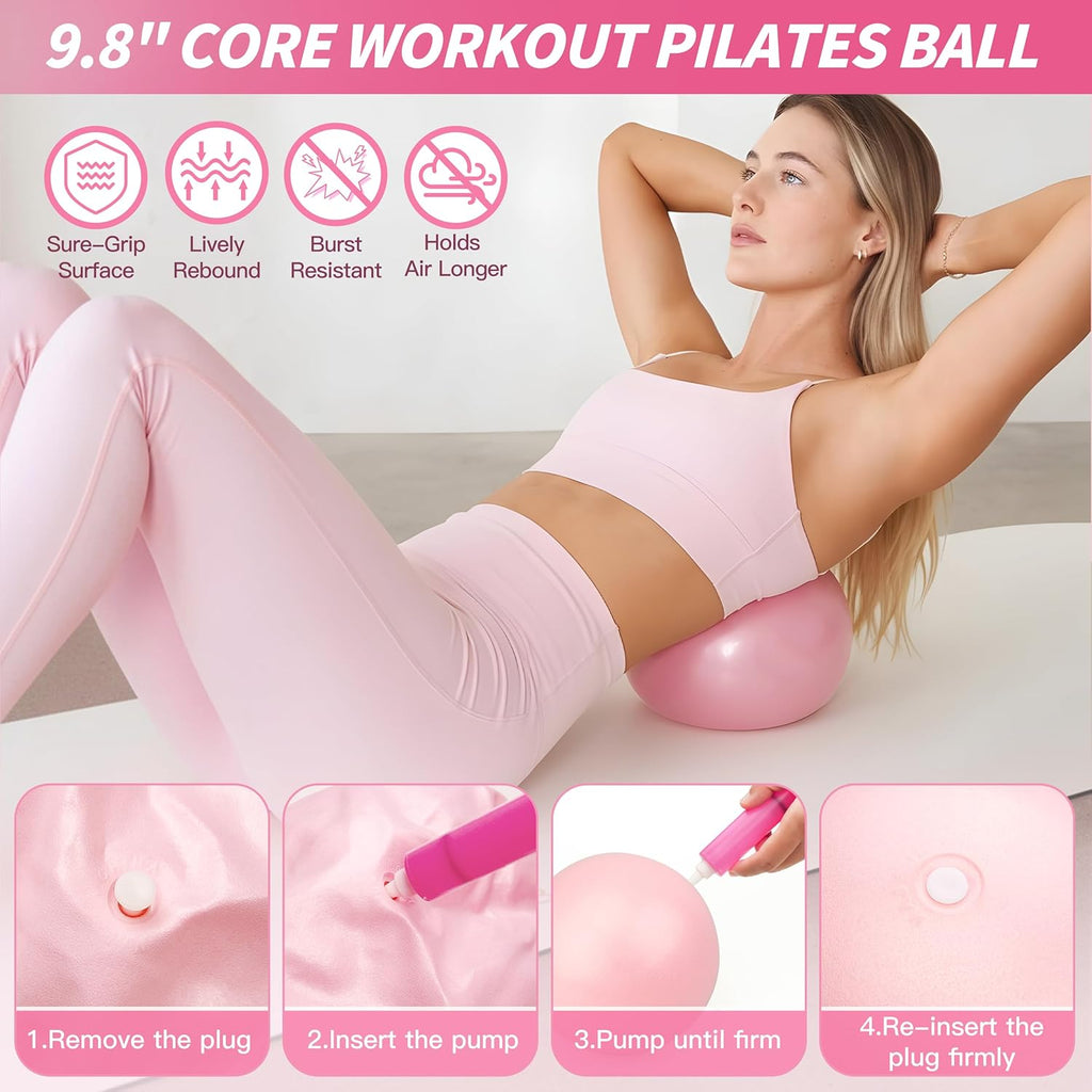 Pilates Kit 16PCS,Pilates Essential Kit for Women,Better me Pilates Equipment with 14.5" Pilates Ring and Ball,8 Resistance Bands,Dumbbells & Grip Socks, Home Pilates Workout Kit for Beginners