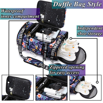 Gym Duffle Bag Backpack with Shoe Compartment,4 ways Travel Backpack for Women and Men,Multi-Functional Weekender bag with Waterproof Layer&Laptop Compartment for Fitness, Travel,Camping