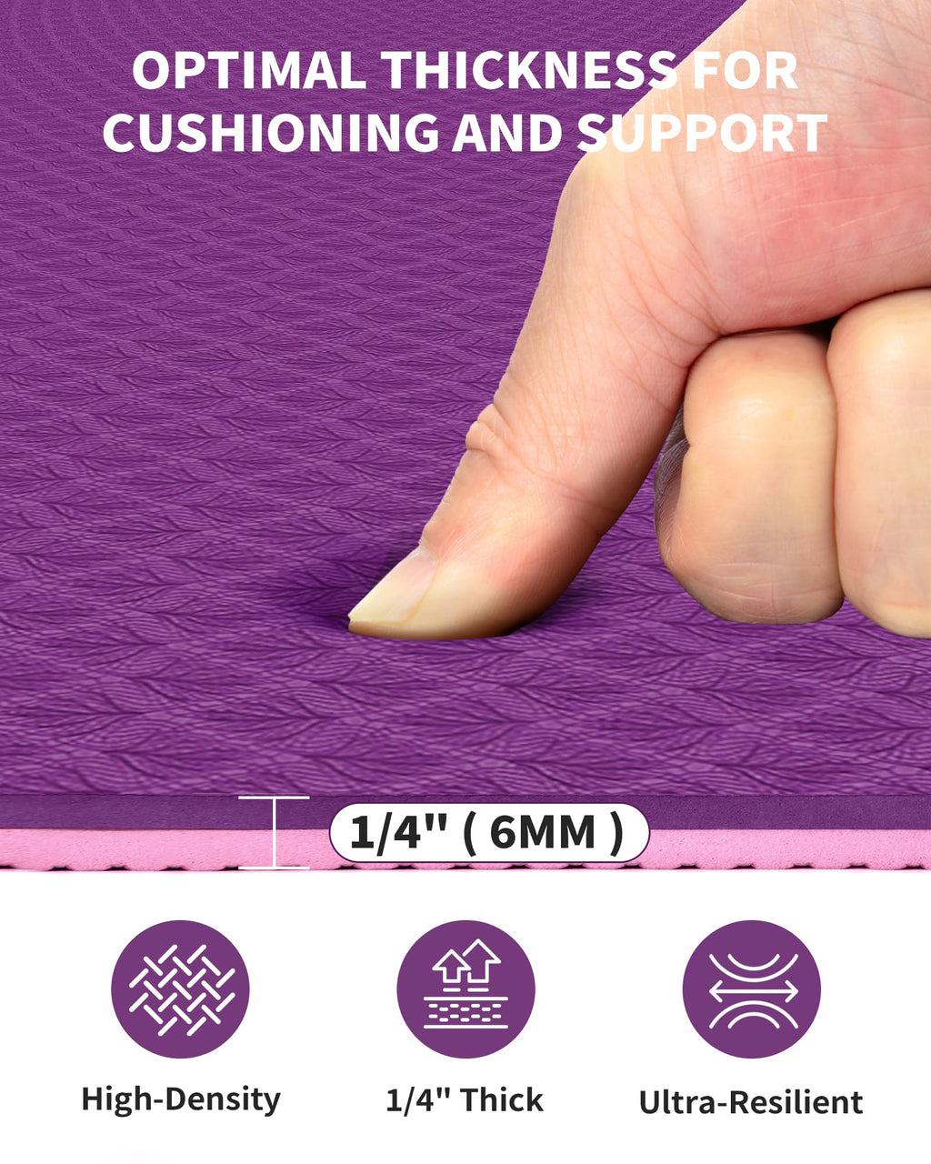 CAMBIVO Large Yoga Mat (6'x 4'), Extra Wide Workout Mat for Men and Women, Yoga Mat Thick 1/3 &1/4 Exercise Mats for Home Workout, Yoga, Pilates (Black,1/4 inch)