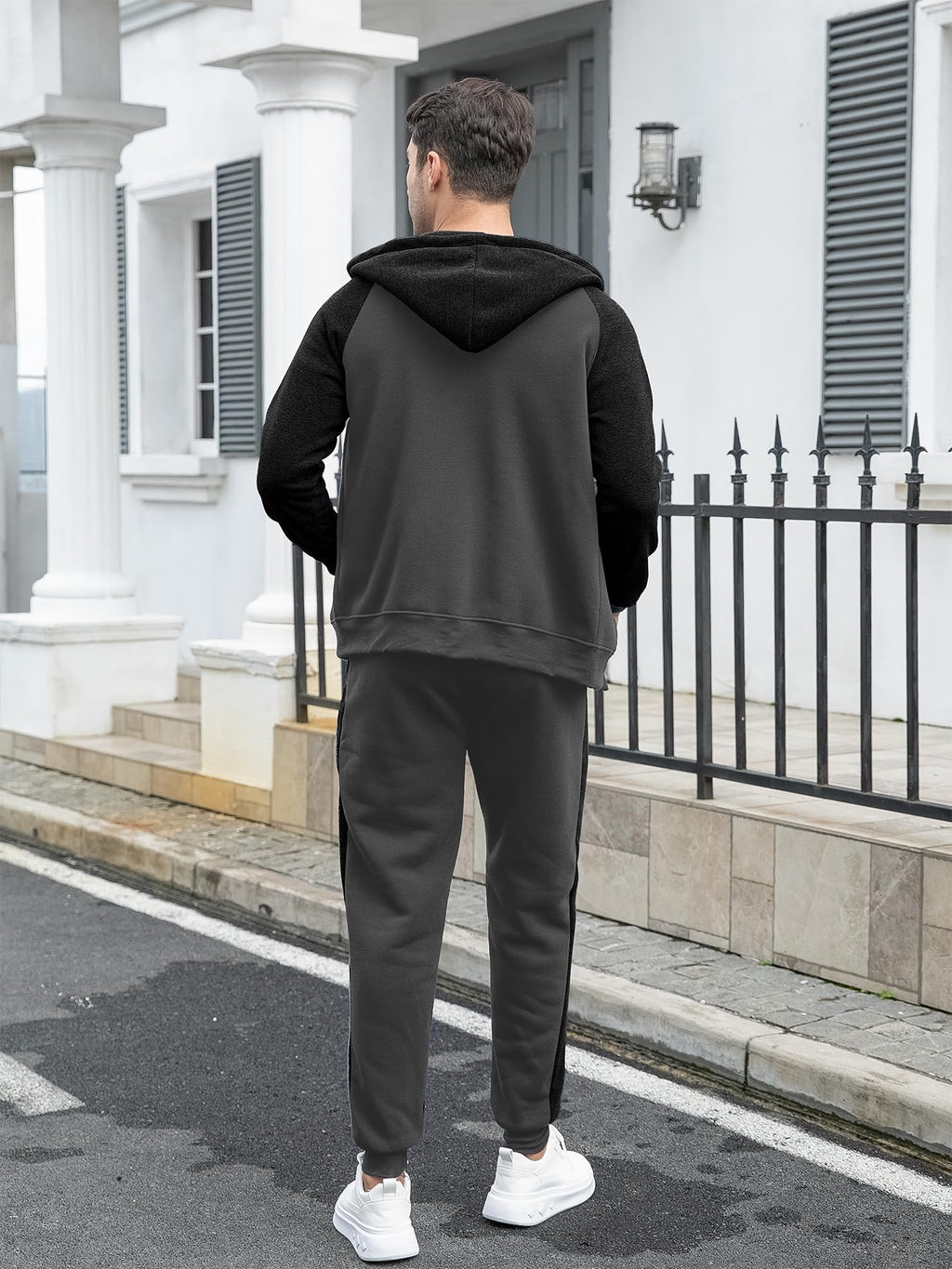 Men's Tracksuit 2 Pieces Set Zip Up Hoodie Sweatsuits Athletic Jogging Suit Set Casual Outfit with Pockets