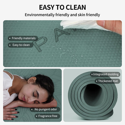 Large Yoga Mat-72’x36’x0.4’ Extra Width ＆ Thick,Comfortable,Non-Slip Exercise Mat-Works Great on All Floor for Stretching,Yoga Studio,Gym or Home Workouts