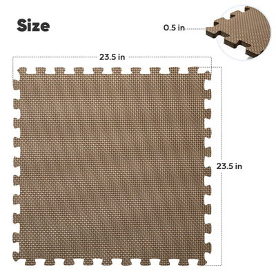 Home Gym Mat, Puzzle Exercise Mat, EVA Interlocking Foam Floor Tiles for Home Workout Equipment and Kids' Play Areas - Grey, 24 in x 24 in x ½ in - 12 Tiles (Grey, 12 Pack, 48 SQ FT)